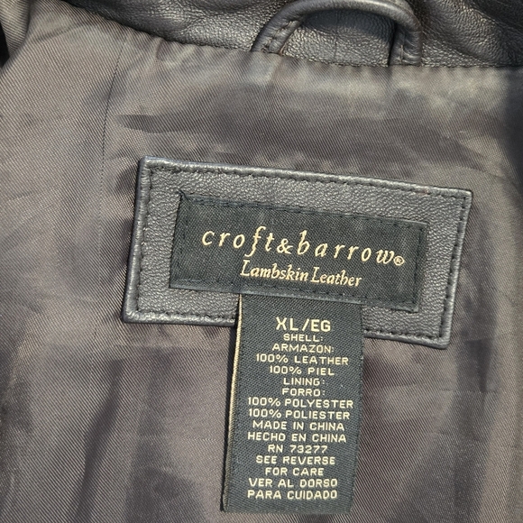 Croft & Barrow Lambskin leather mid length Brown zip front Women's Size XL - Picture 6 of 10